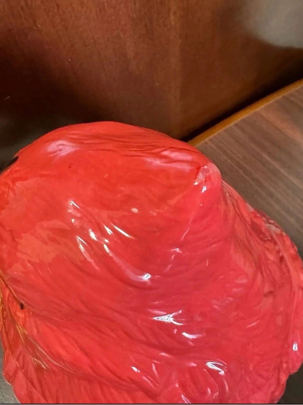Vintage Hand Painted Mercuries Ceramic Red Cardinal Cookie Jar/Canister